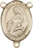 St. Agnes of Rome - .75" Oval - Gold Filled Centerpiece